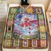 Cardcaptor Sakura Art Print Flannel Blanket Warm Cozy Throw for Bedside Sofa Chair Travel Picnic Multi-purpose Decor-Xin