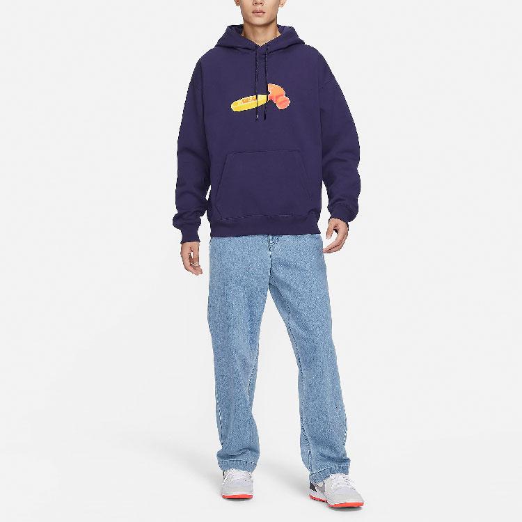 Nike Hammer Print Casual Hoodie Loose Long Sleeve Sweatshirt Men Tops Purple FQ2193-555