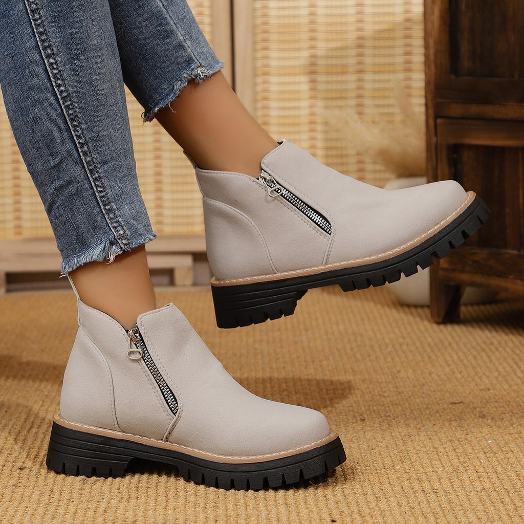 Women Simple And Stylish Boots Plus Size Platform Shoes Women  Thick Sole Ankle Boots Fashion Comfortable For Women