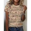 T-shirt da donna a maniche corte stampata in 3D, abbigliamento taglie forti da donna, alla moda e versatile, casual, per l'uso quotidiano