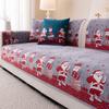 Christmas Style Sofa Cover Fabric Anti Slip Red Festive Sofa Cover Suitable for All Seasons Machine Washable and Not Deformed