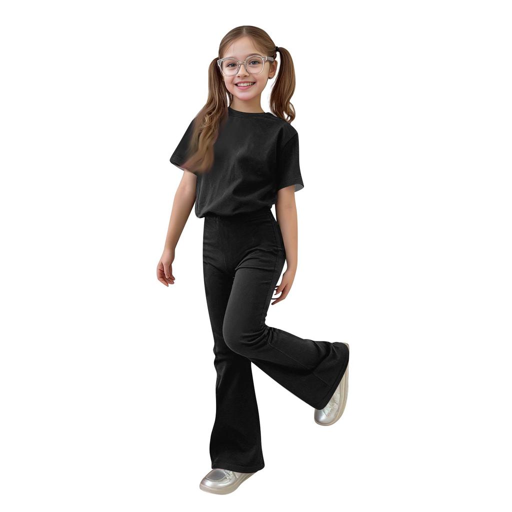 Baby Neugeborene Mädchen Jungen Lockeres T-Shirt + Hose Druck Outfits Set
