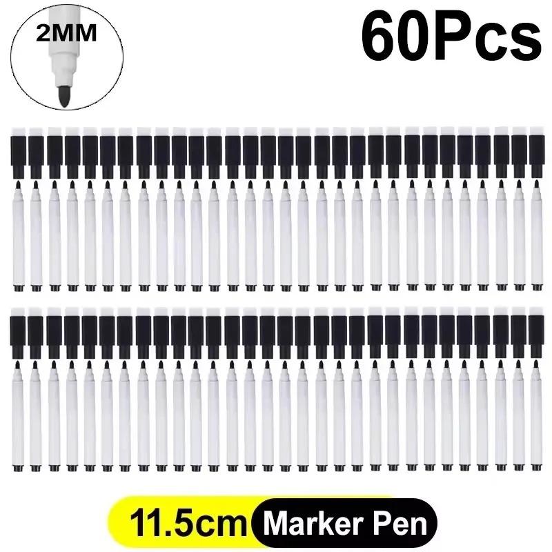Magnetische schwarze Whiteboardmarker mit Radierkappe Whiteboard-Trockenabwischmarker Klassenzimmer-Trockenabwischstifte für Zuhause, Büro, Schule