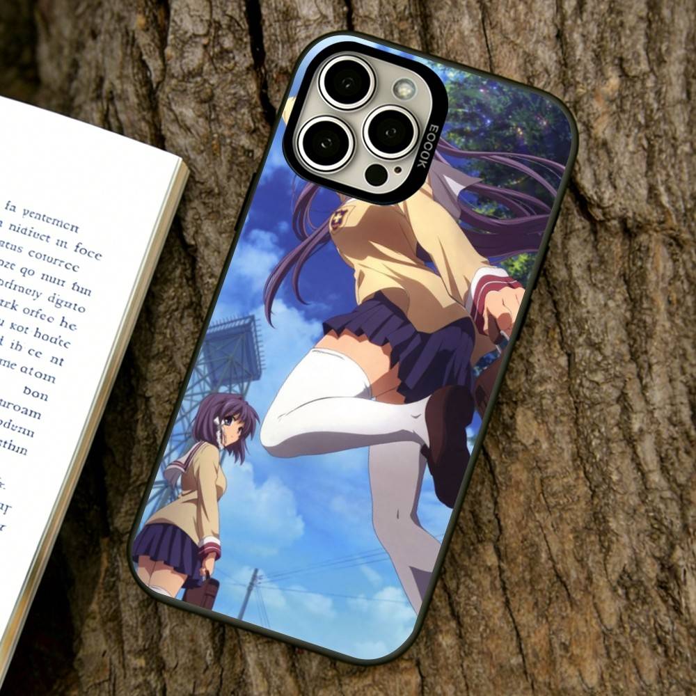 CLANNAD Phone Case For iPhone 17,16,15,14,13,12,11 Plus,Pro Max,XS,Colorful Silver Black Cover