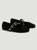 Women's Fashion Square Toe Mary Jane Shoes, Double Buckle Velcro Strap, Lightweight Bead Decoration, Comfortable
