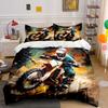 Motocross Sport Decorative Set Bedding Set With 1 Duvet Cover 2 Pillowcases Single Double King Queen, Gift