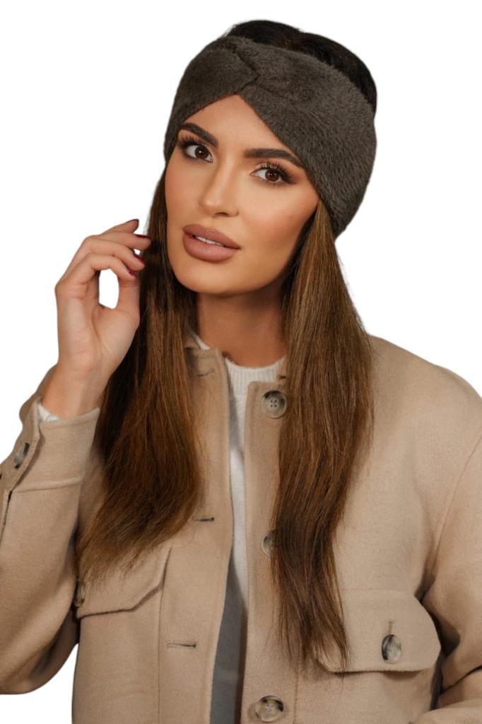 Women' Winter Fluffy Headband Brown Kamea - Yoshi