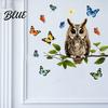 Nature Inspired Balcony Glass Decor Owl Butterfly Wall Sticker Forest Animal Illustration Decorative Decals Window Cling Waterproof Removable