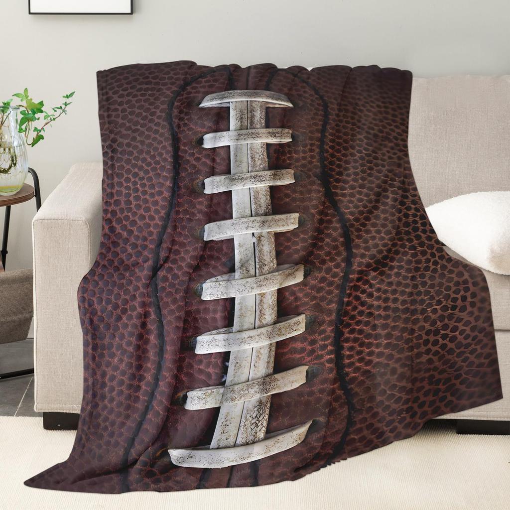 Rugby-Muster digital bedruckte Polyester-Schlafzimmer-Samt-Flanell-Decke Fleece-weiche Sofa-Überwurfdecken für Betten