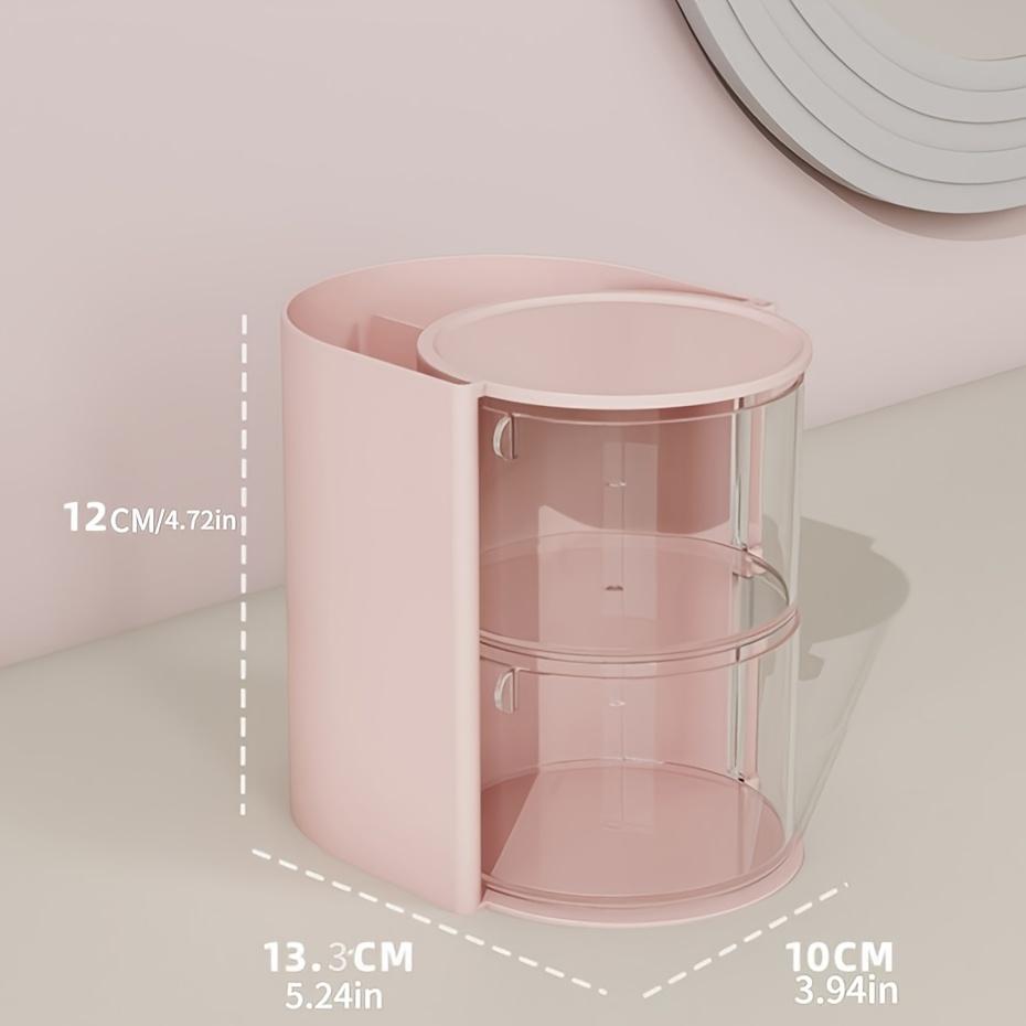 Прозрачный ящик для хранения косметики, Разделенное и вращающееся хранение, Серьги, Ожерелья, Ватные палочки Настольный ящик для хранения