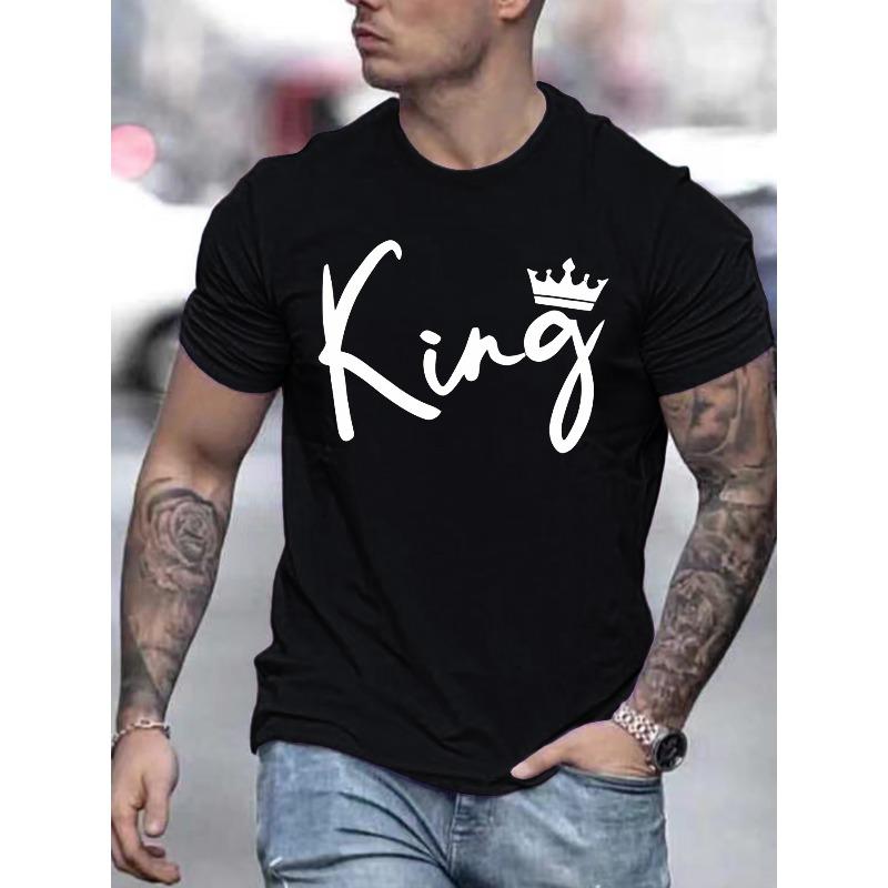 

European sizes Men Summer Short Sleeve T-Shirt with Letter Printing - Casual Round Neck Breathable Top Suitable for Summer Wear 4XL чорний
