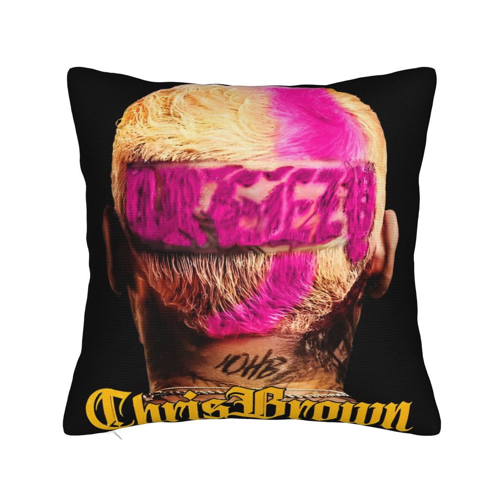 Federa per Cuscino Chris Brown Album Breezy-Music Rapper Federa Personalizzata per Cuscino per Divano Letto Soggiorno Federe Vintage