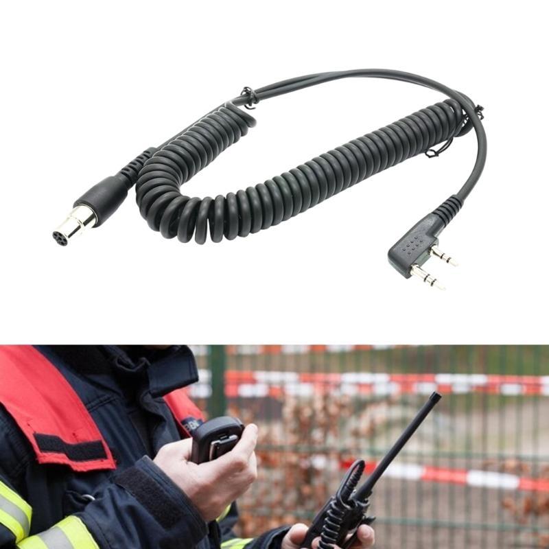 Upgrades 2 Pin To 5 Pin Coil Cord Cable Two Way Radio Cable Plastic Retractable Coil Cable for Various Radios Earphone