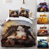 King Kong Vs. Godzilla Bedding Set Anime Harajuku Gojira Print Home Textile Bedding Quilt Cover Bed Suit Oversized Kid Bed Linen