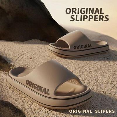 Men Trend New Summer Slippers EVA Soft Bottom Cloud Slides Light Beach Shoes Male Suitable Indoor and Outdoor Couple Bathroom Anti-slip Sandal