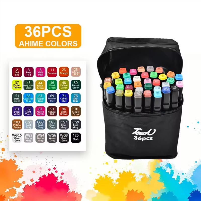36/48 Colors Dual Tip Alcohol Art Markers Set, Professional Sketch Pens for Drawing/Sketching/Manga, Makers for Adult & Students