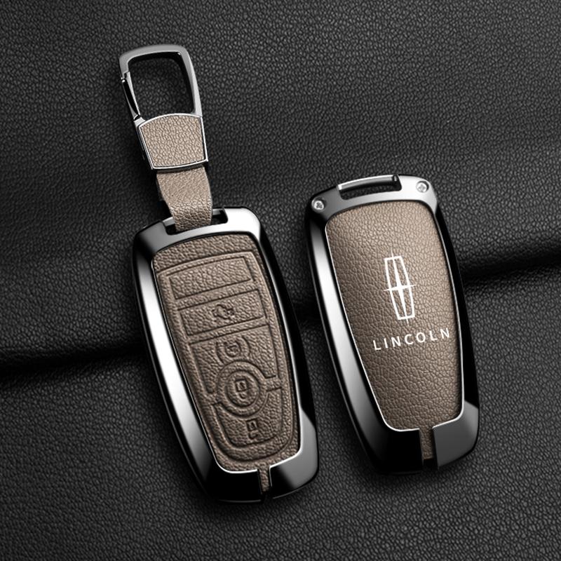Alloy Car Key Case Shell Key Chain Key Ring Car Key Cover For Lincoln Navigator Flying MKX MKC Continental Adventure Accessoriesyeey5