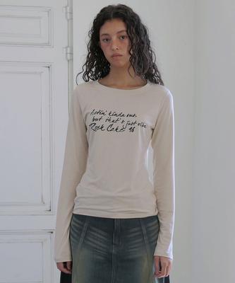 ROCKCAKE Essential Script Top - Beige