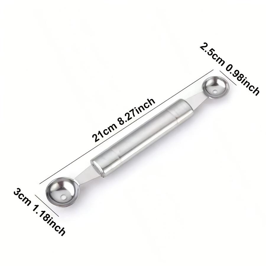 Double Headed Stainless Steel Fruits Spoon Digging Ball Carving Fruits Dual Purpose Spoon Apply To Kitchen Fresh Fruit JXB