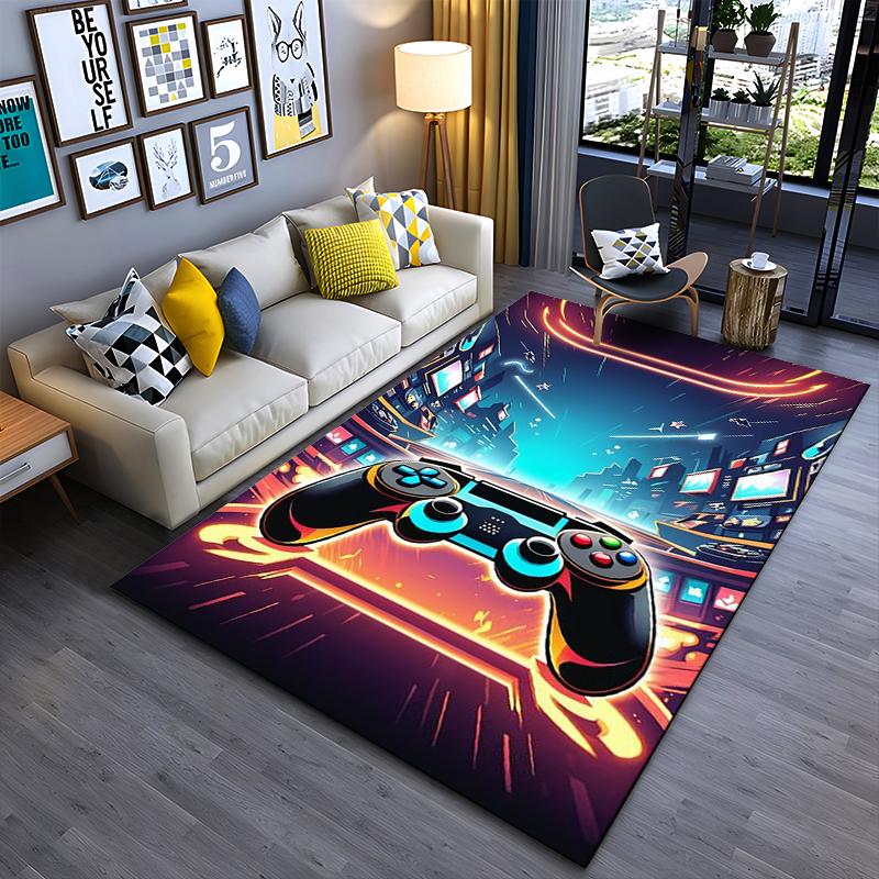

Gaming Controller Carpet with Neon Cityscape and Futuristic Design Suitable for use as an anti-slip for living room bedroom sofas 40x60cm( 15x23in )