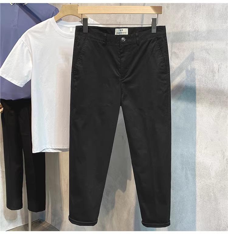 Hot-selling old money style men's nine-point suit pants summer factory straight loose trendy casual pants