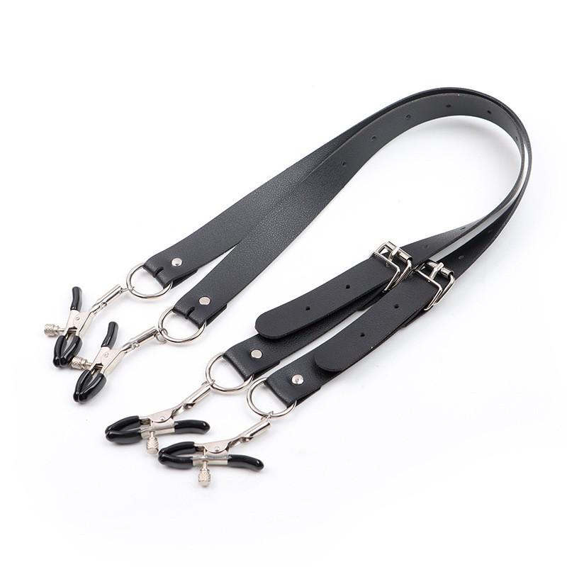 Women's Leather Thigh Strap Nipple Clamps: Multi-Purpose Adult Bondage Toys