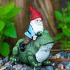 Dwarf Riding Frog Resin Ornament Garden Cute Ornament Garden Decoration Ornament Home Decoration