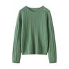 Women's Autumn/Winter Cable Knit Round Neck Pullover Sweater, Long Sleeve, 7-Gauge.