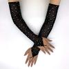 Rhinestones Decors Long Sheer Gloves Breathable Polyester Arm Sleeves For Bridal Show Proms Night Event Accessories