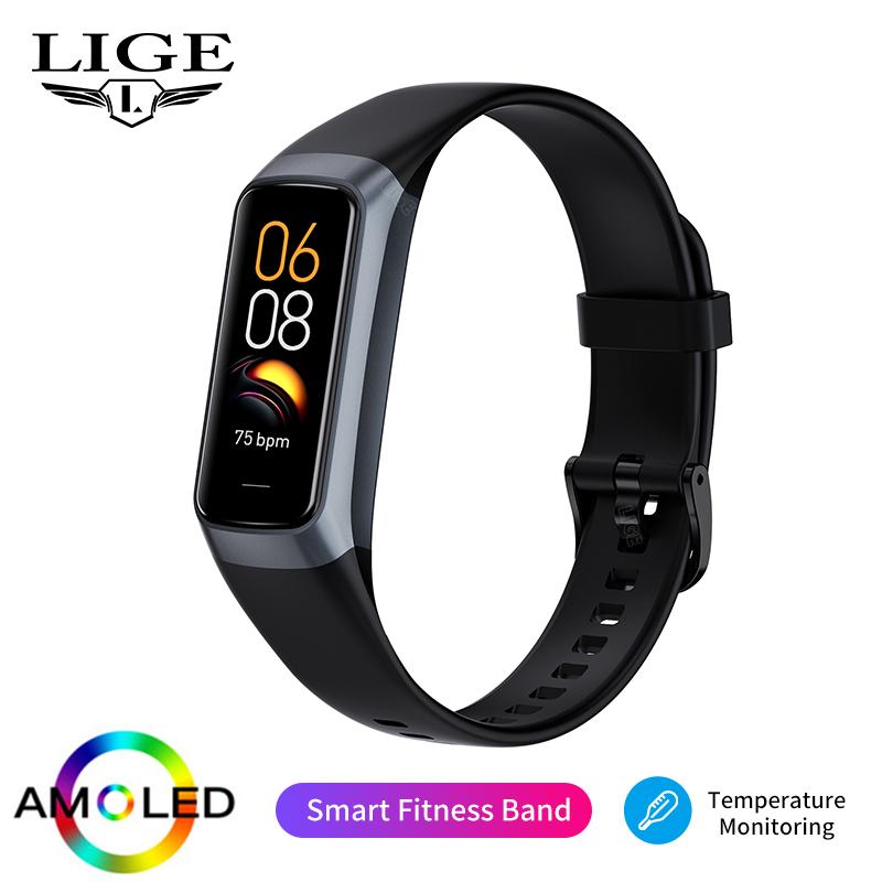 1.1  AMOLED Color Display Smartwatch Waterproof Swimming Sports Watch Indoor Outdoor Tracking Smart Band for IOS Android чёрный