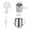 1 Set Stainless Steel Flower Tank Coffee Milk Jug Measuring Cup Fancy Coffee Utensil Flower Needle Coffee Decoration Template