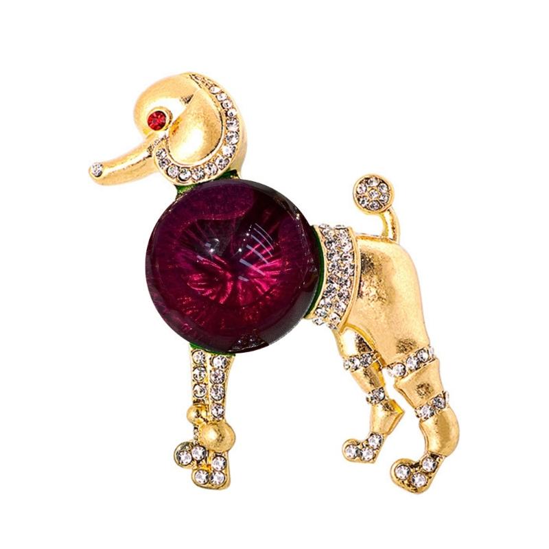 Elegant Poodle Brooch Secure Clasp Portable Alloy Jewelry for Formal Event Daily Wear