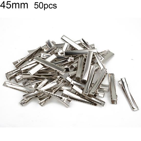 50 Pcs Metal Single Prong Alligator Women Hair Clips Barrette DIY 32mm-75mm