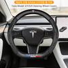 CQEPN1 For Tesla Model 3 Highland Model Y Juniper Standard 2026 S Carbon fiber pattern Breathable Car Steering Wheel Cover Accessories