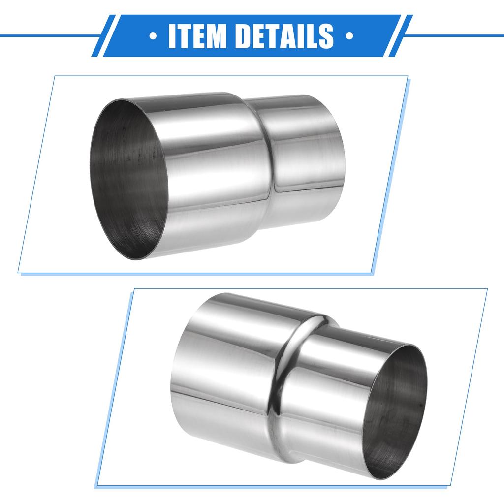 ABSOPRO Exhaust Pipe Adapter Connector 78mm ID to 90mm Universal for and Durable Stainless Silver 2 Pieces Reducer, ID, Cars, Trucks, Pickups, Steel,