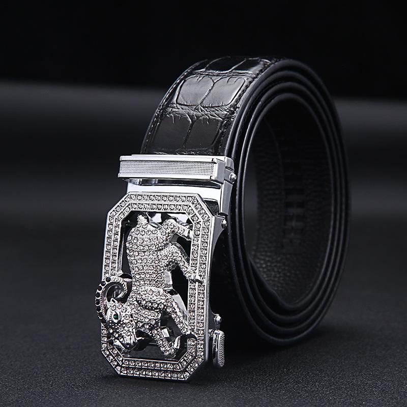 New Men's Belts Fashion Alloy Automatic Buckle Belt Business Casual Belt Genuine Leather Men's Belts Designer Male Waistband