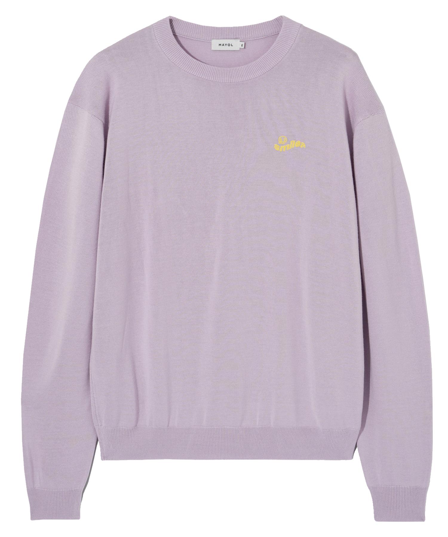 Mayol Smile Print Crewneck Knit_Lilac Purple Xl