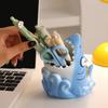 Cartoon Animal Toothbrush Holder Cute Shark Storage Stand Makeup Brush Countertop Organizer Bathroom Decoration