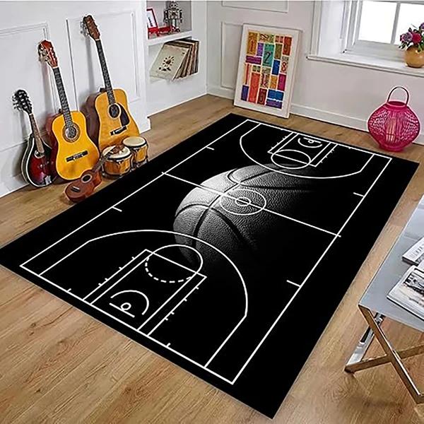 Creative Sports Area Rug Healthy ExerciseTeen Fantastic Basketball Enthusiast Carpet for Home Decor Kid Room ,Etc.