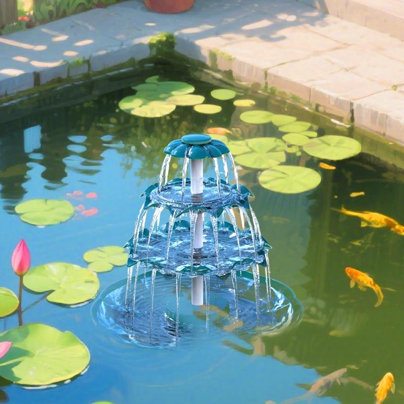 1pc Solar Fountain Pump,Three-Layer Solar Bird Bath Fountain,Easy To Install,For Indoor And Outdoor Garden Villa Water Scenery