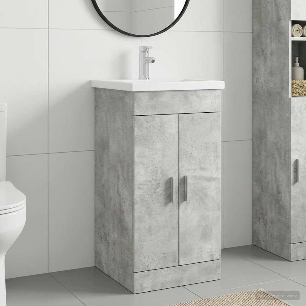 Bathroom Cabinet with Washbasin Concrete Grey 42 x 40 x 84.5 cm