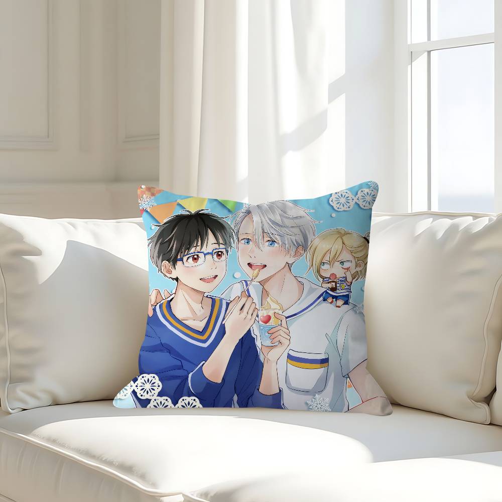 Аниме Y-Yuri On Ice Наволочка Съемная Моющаяся Наволочка – Всесезонный Мягкий Лен 16x16Inch