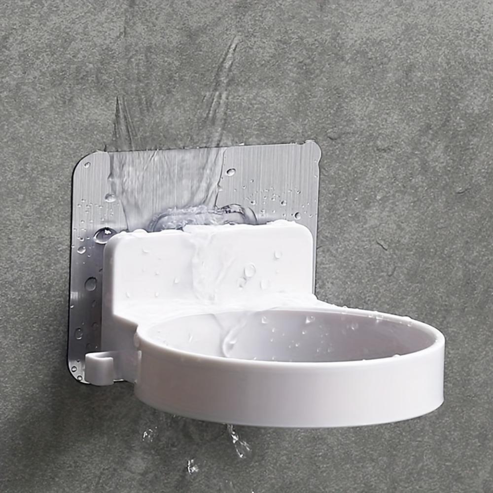 1pc Adhesive Hair Dryer Rack, Punch-free Bathroom Blow Dryer Shelf, Wall-mounted Electric Hair Dryer Hanging Rack, Storage Artifact