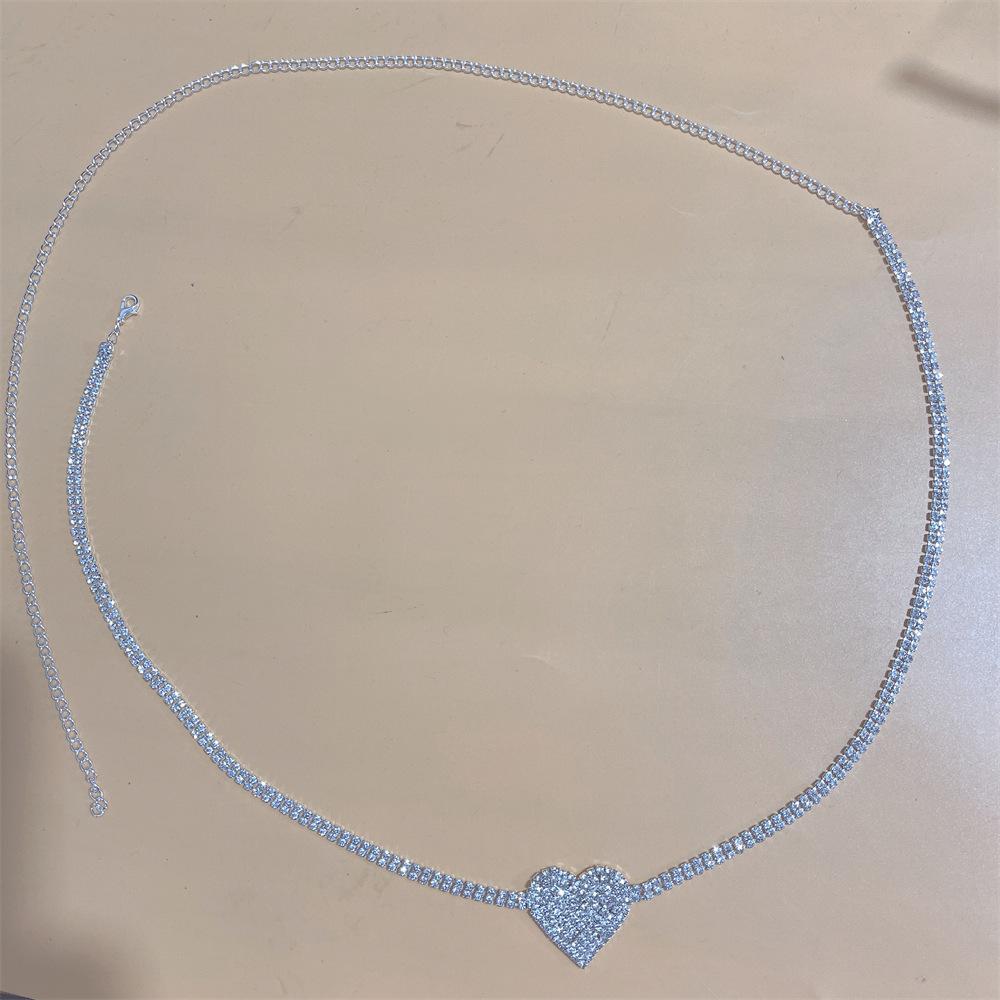 

European And American Fashion Rhinestone Love Waist Chain Female Sexy Multi-Layer Beach Waist Body Chain Accessories Waist Chain