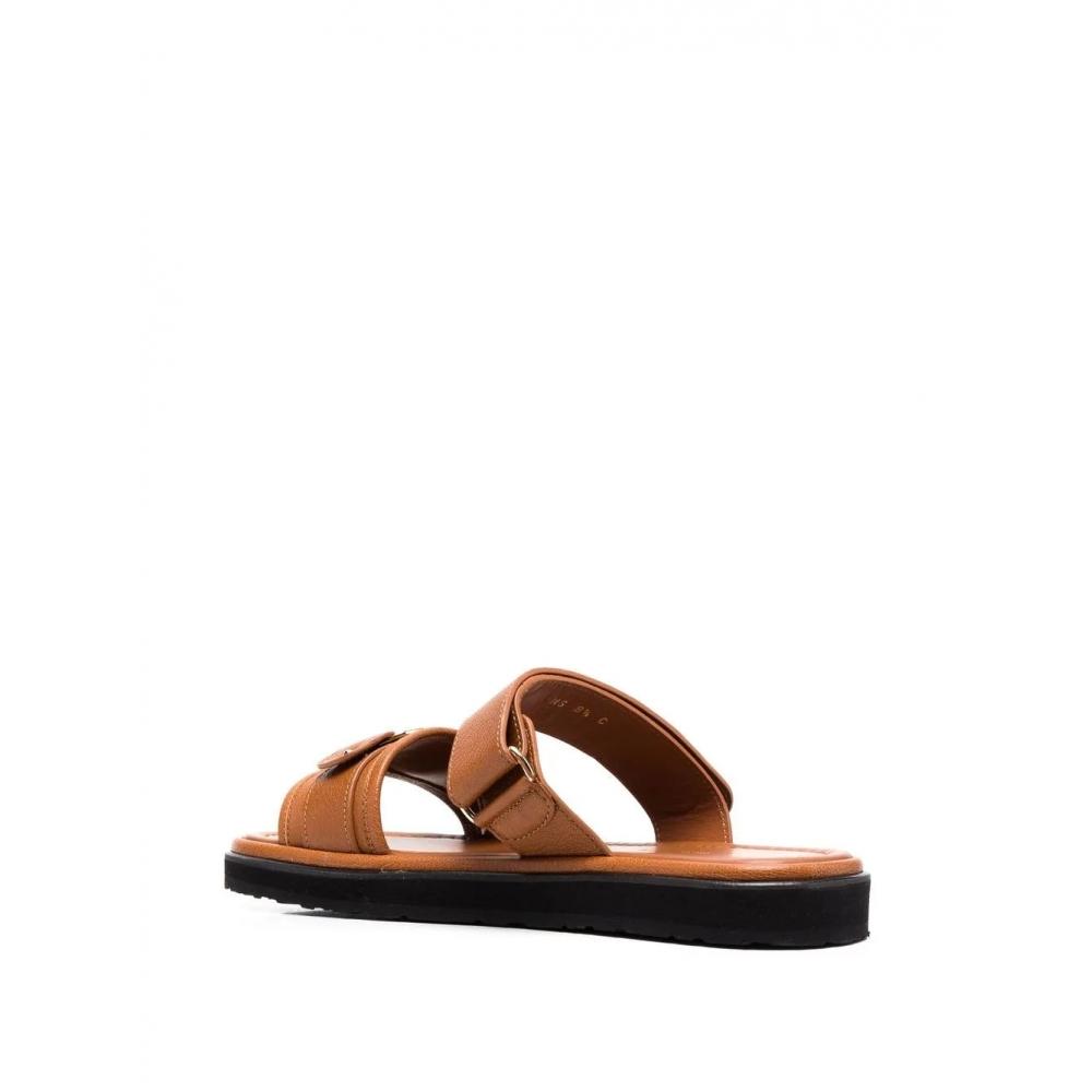 Salvatore Ferragamo Ferragamo Vara Touch Strap Sandals Beige Brown
