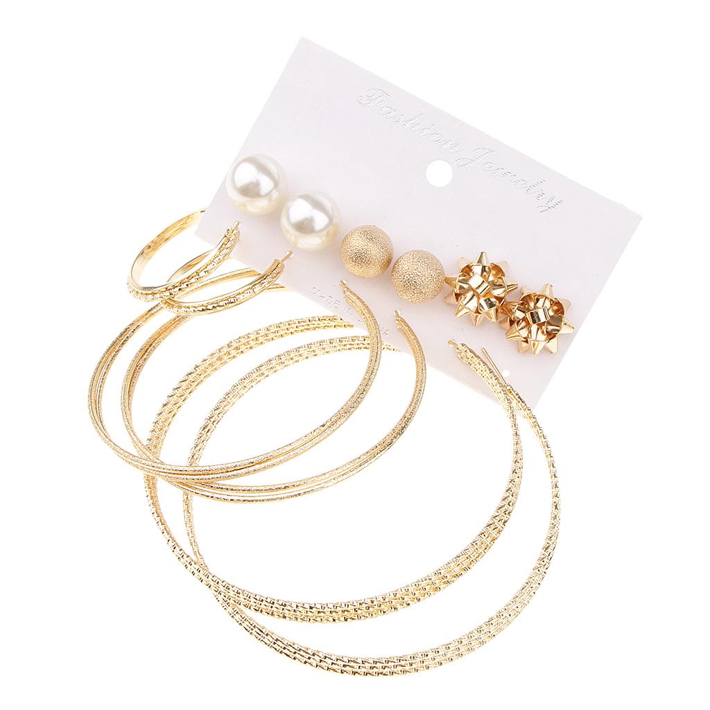 LOYALLOOK 4 Pairs Square Hoop Earrings for Women Geometric Hoop Earrings Dangle Earring Girls Large Hoop Earring Set