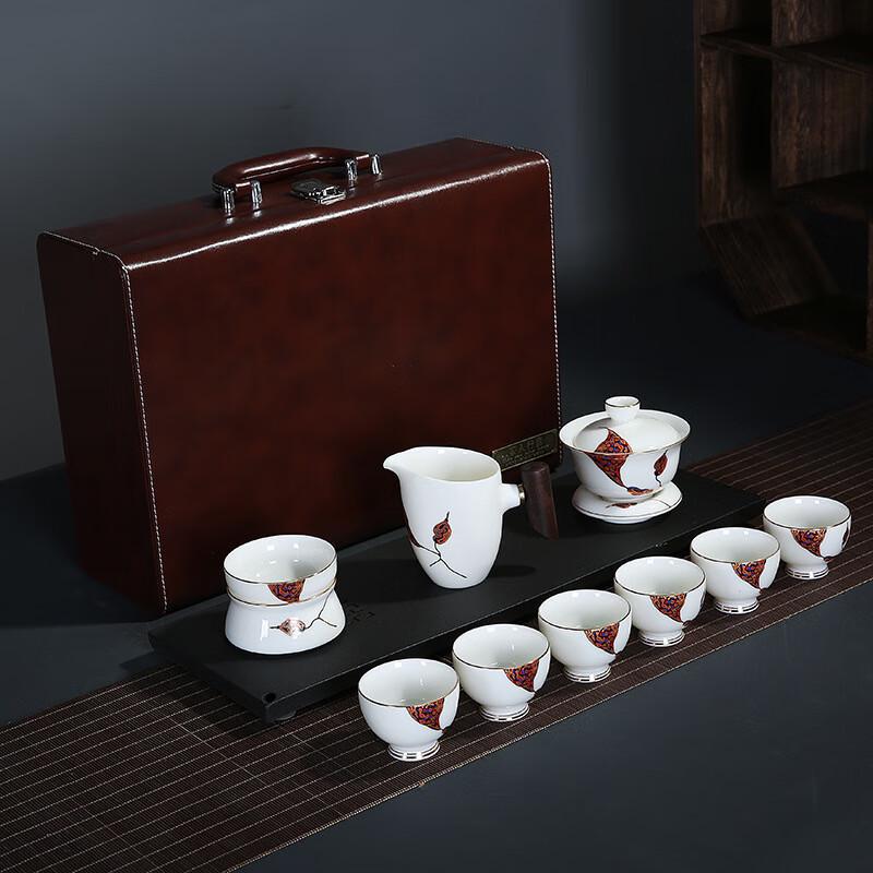 Mutton Fat Jade White Porcelain Gaiwan Kung Fu Tea Set