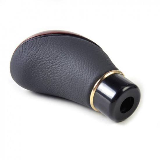 New Car Universal 5 Speed Gear Shift Knob Wood Color Grain Leather MT Gear Shift