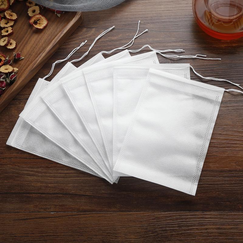 100 Bucăți Pliculețe de Ceai De Unică Folosință Multi-Dimensiuni Material Nețesut Pentru Ceai cu Frunze Vrac Pungă goală cu Șnur Pliculețe Filtru pentru Cafea Rece