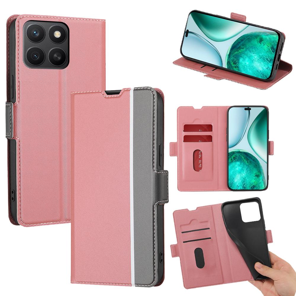 For Honor X8c 4G Case Card Holder Twill Texture Leather Phone Cover